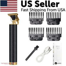 Professional Hair Clippers Trimmer Cutting Beard Cordless Barber Shaving Machine (Colors: Black)